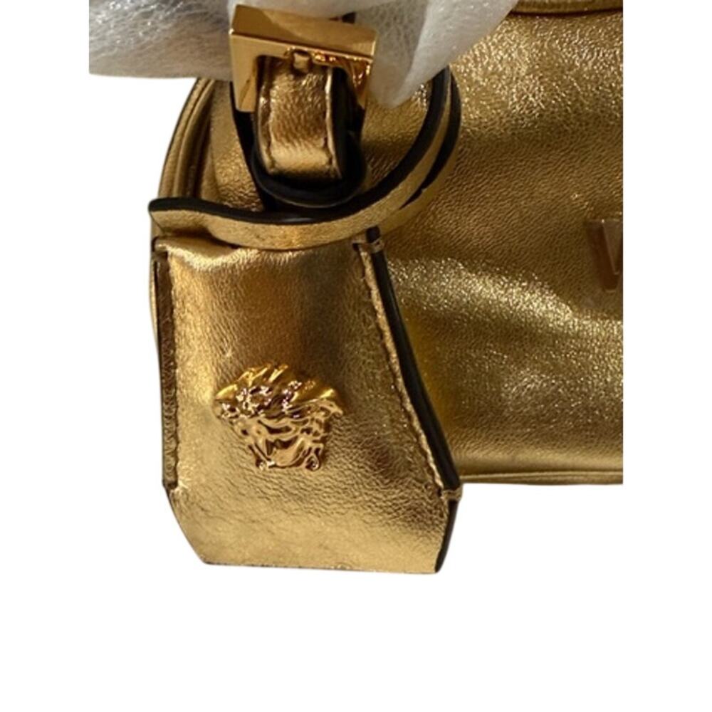 Versace Mini Tag Bowling Metallic Leather Shoulder Bag*Still wrapped! NEW $1550 - Picture 6 of 7